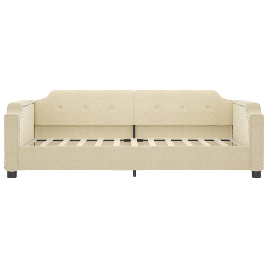 Dnevni krevet na razvlačenje s ladicama krem 80x200 cm tkanina