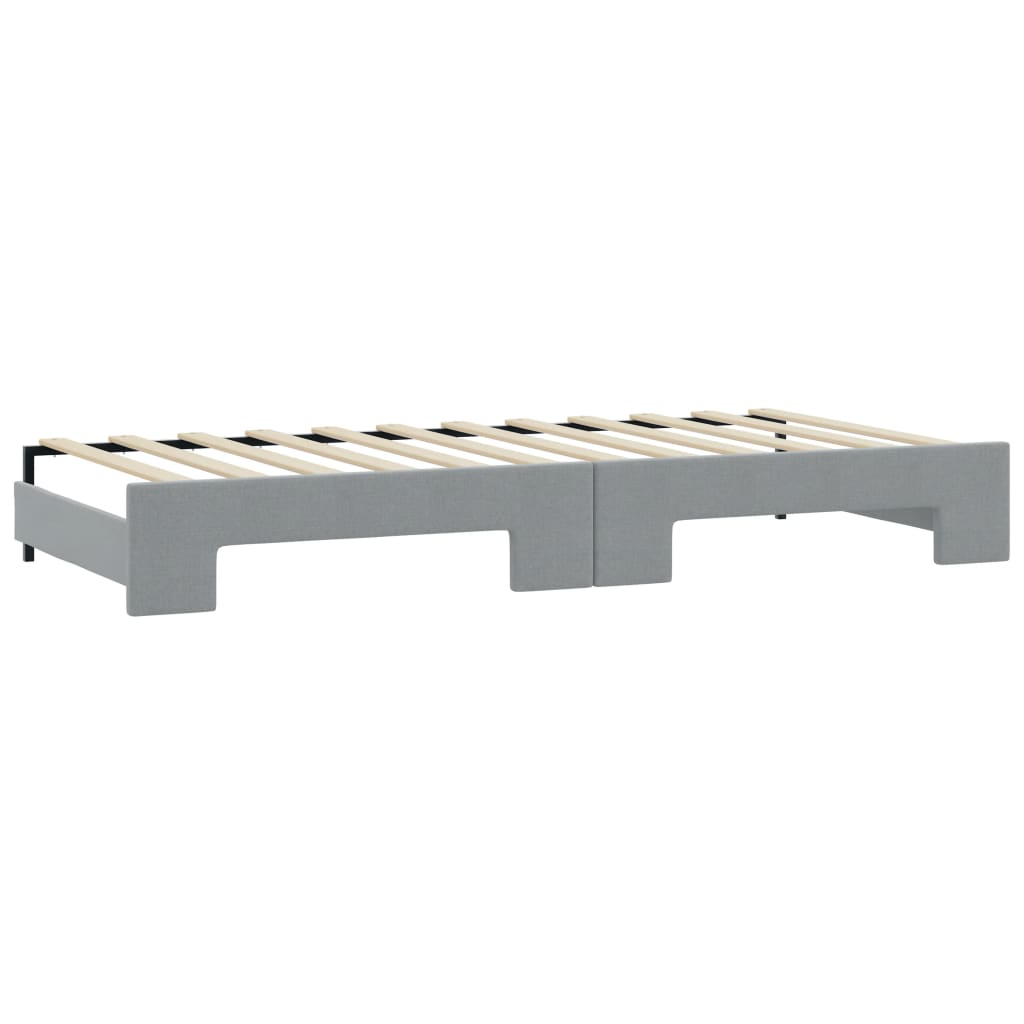 Dnevni krevet na razvlačenje svjetlosivi 100x200 cm od tkanine