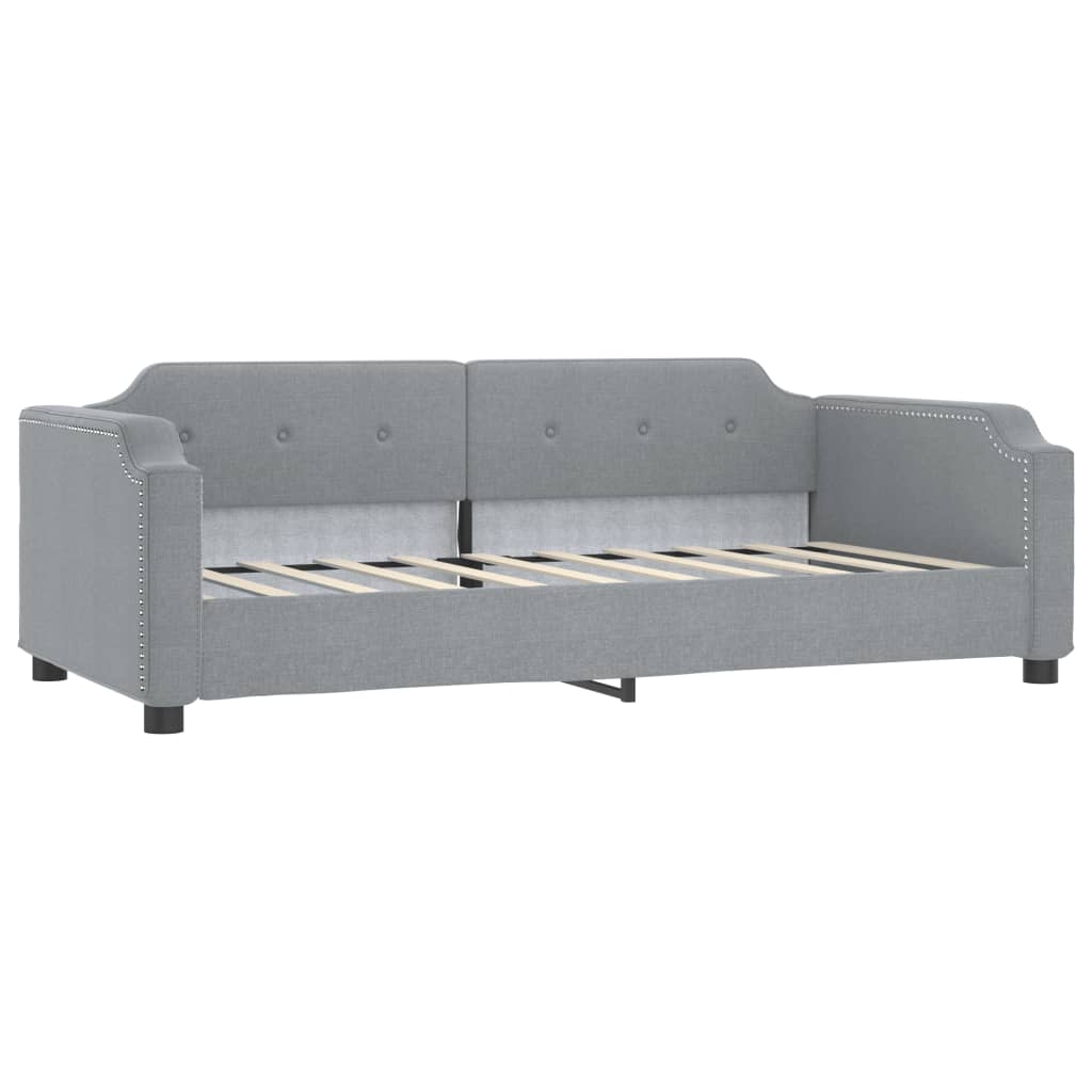 Dnevni krevet na razvlačenje svjetlosivi 100x190 cm od tkanine