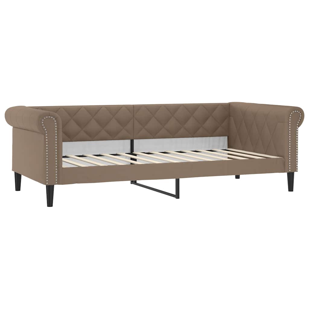 Dnevni krevet s madracem boja cappuccina 90x200 cm umjetna koža