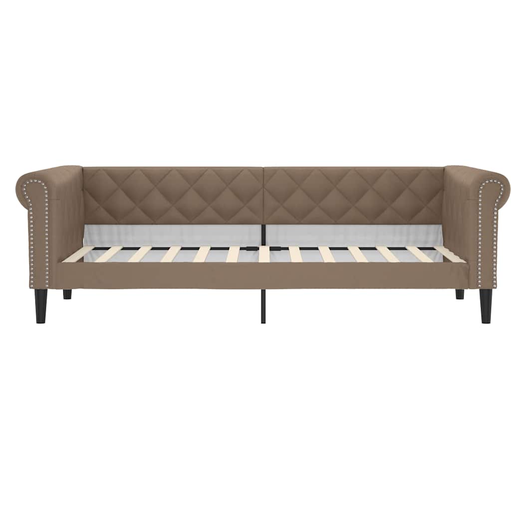 Dnevni krevet s madracem boja cappuccina 90x200 cm umjetna koža