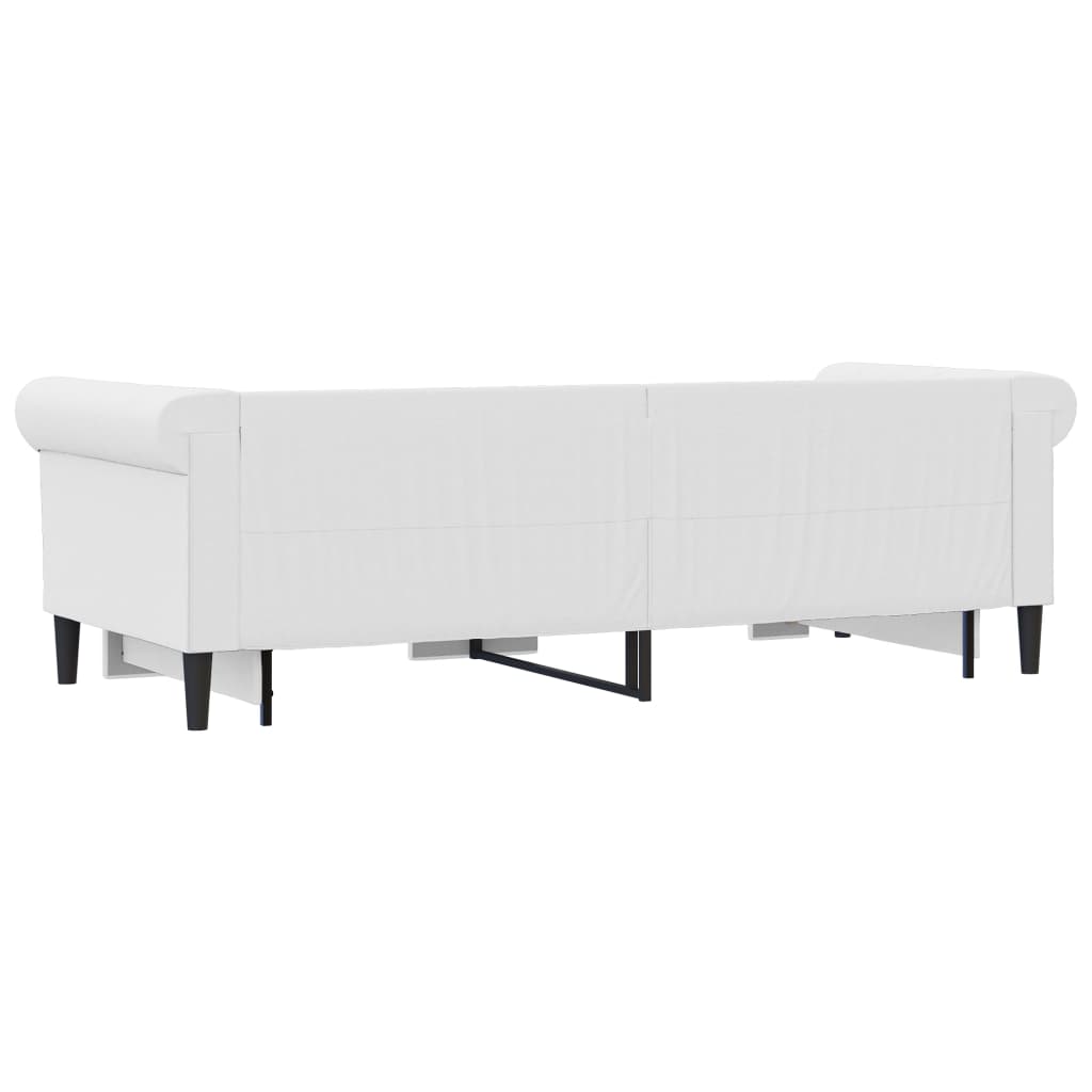 Dnevni krevet na razvlačenje bijeli 90 x 200 cm od umjetne kože