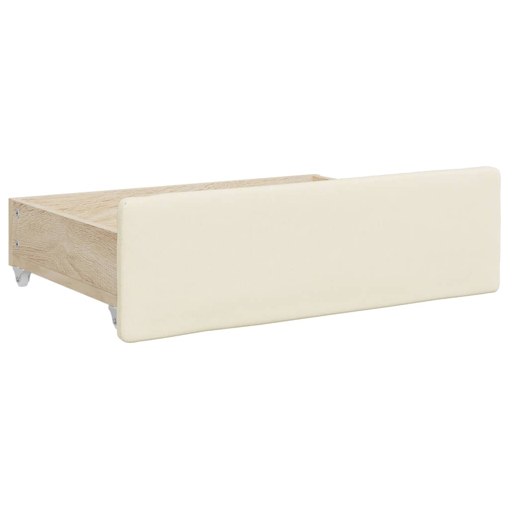 Dnevni krevet na razvlačenje krem 90 x 200 cm od umjetne kože