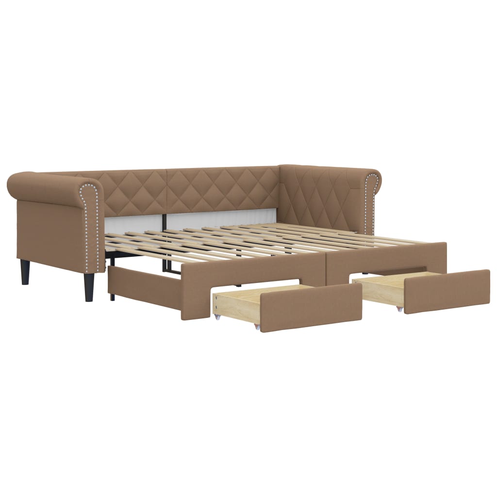 Dnevni krevet na razvlačenje cappuccino 90x200 cm umjetna koža