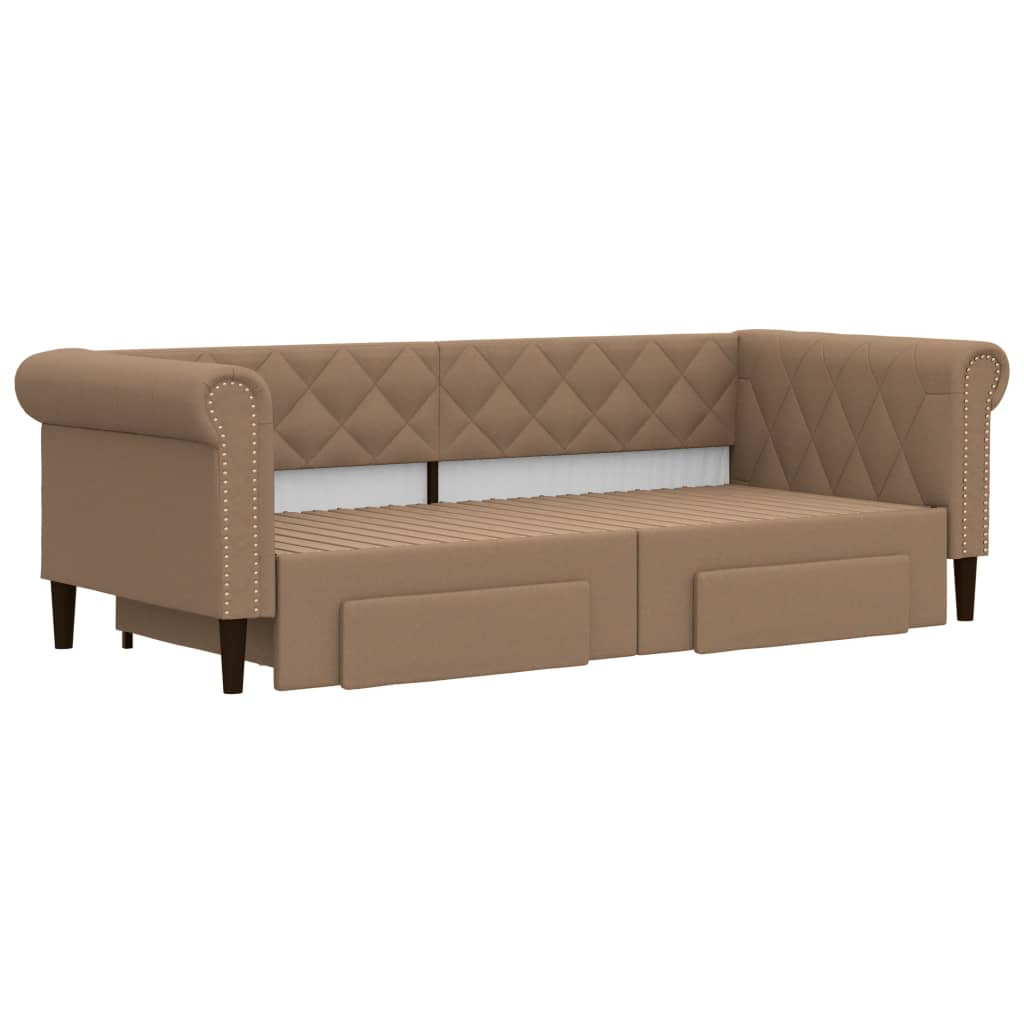 Dnevni krevet na razvlačenje cappuccino 90x200 cm umjetna koža