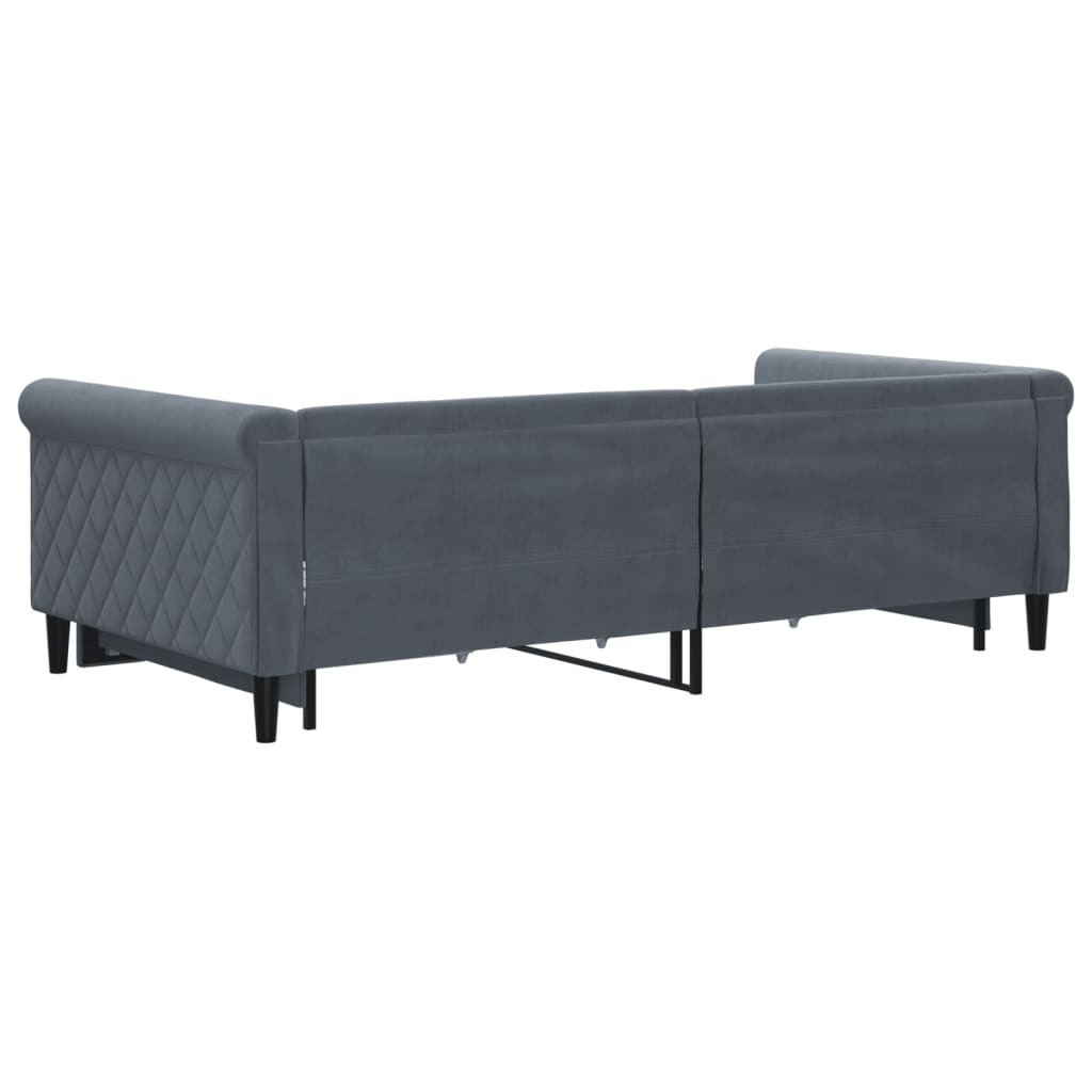 Dnevni krevet na razvlačenje i ladice tamnosivi 100 x 200 cm