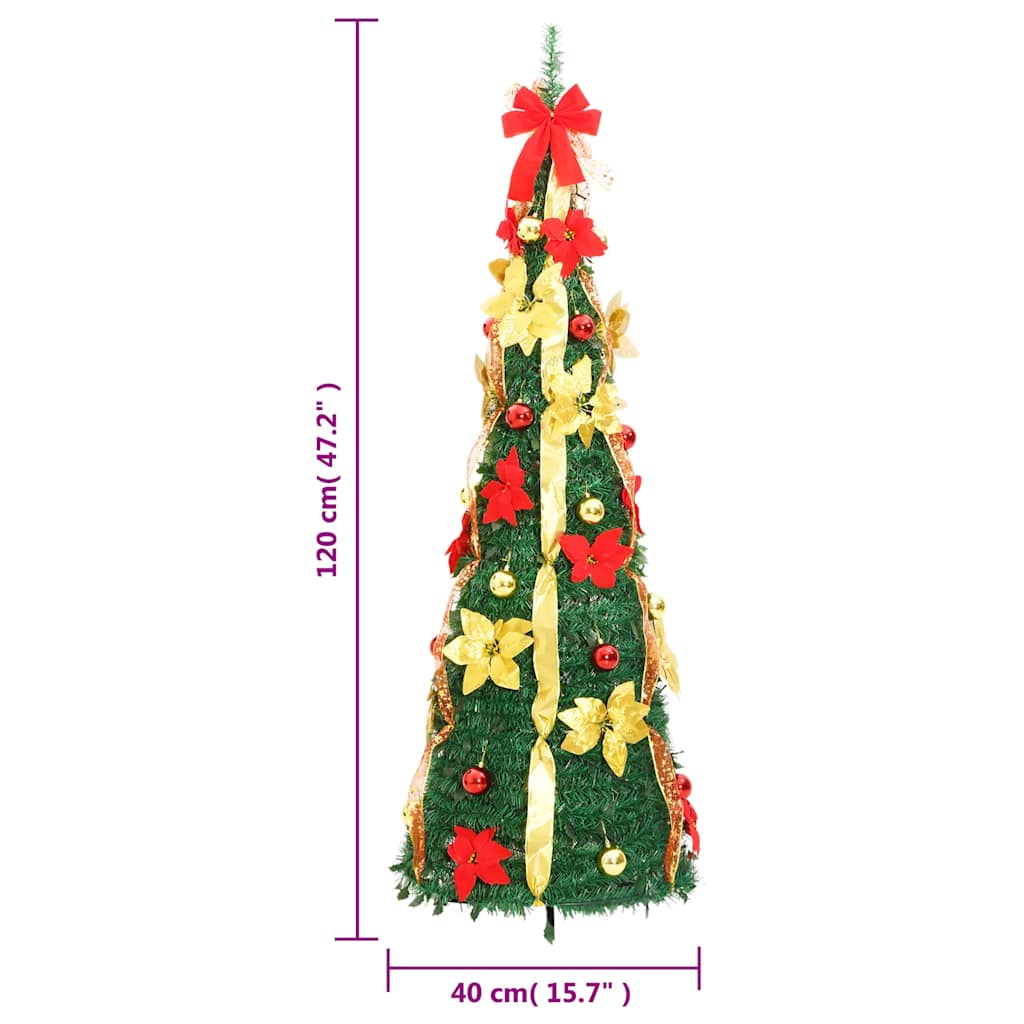 Umjetno božićno drvce 50 LED žarulja zeleno 120 cm