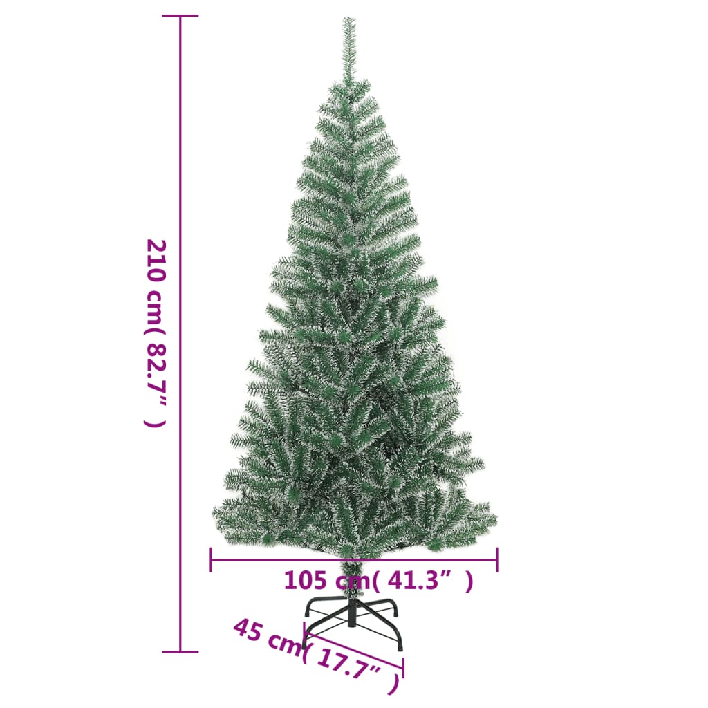 Umjetno božićno drvce sa snijegom zeleno 210 cm