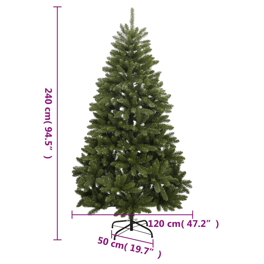 Umjetno božićno drvce sa šarkama i stalkom zeleno 240 cm