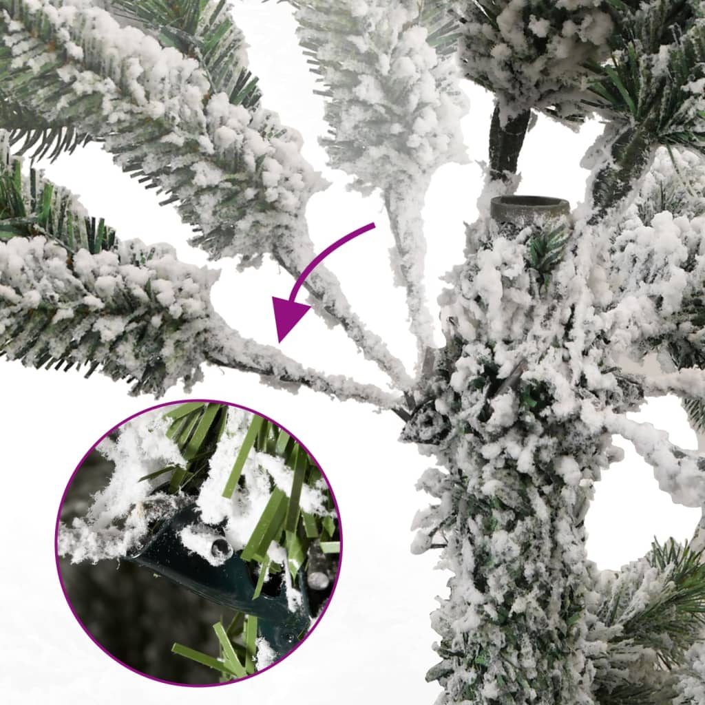 Umjetno božićno drvce sa šarkama i snijegom 240 cm