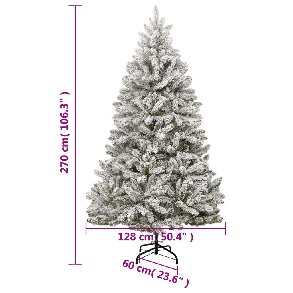 Umjetno božićno drvce sa šarkama i snijegom 270 cm