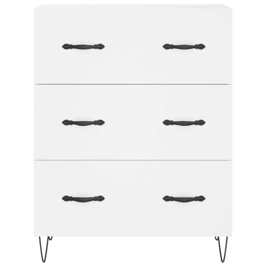 Visoka komoda bijela 69,5x34x180 cm konstruirano drvo