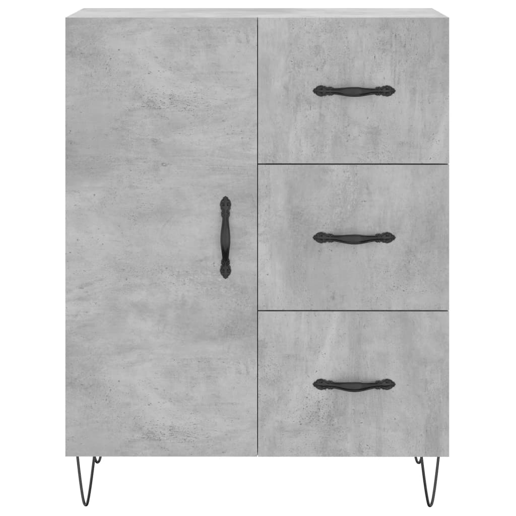 Visoka komoda siva betona 69,5x34x180 cm od konstruiranog drva