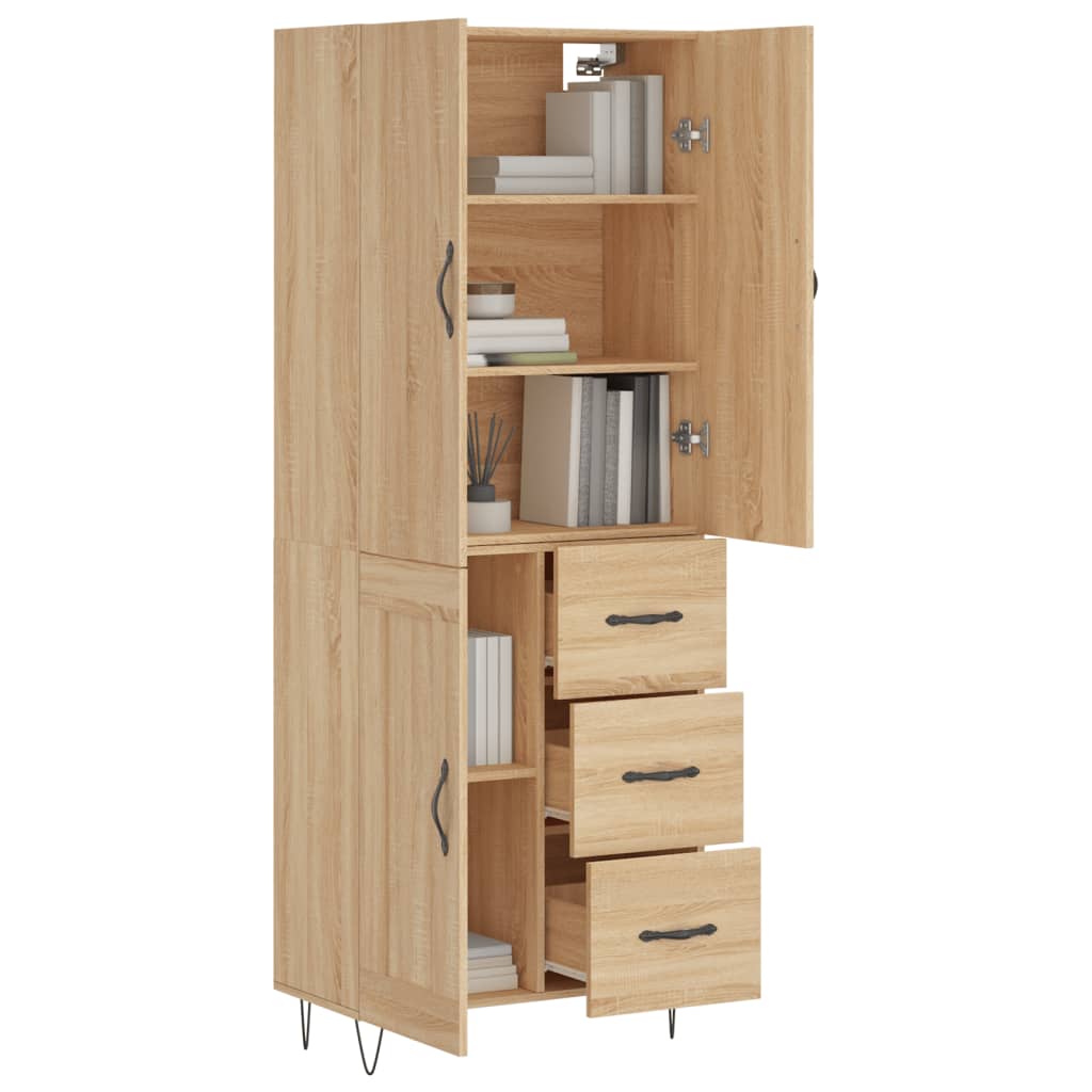 Visoka komoda hrasta sonome 69,5x34x180cm od konstruiranog drva