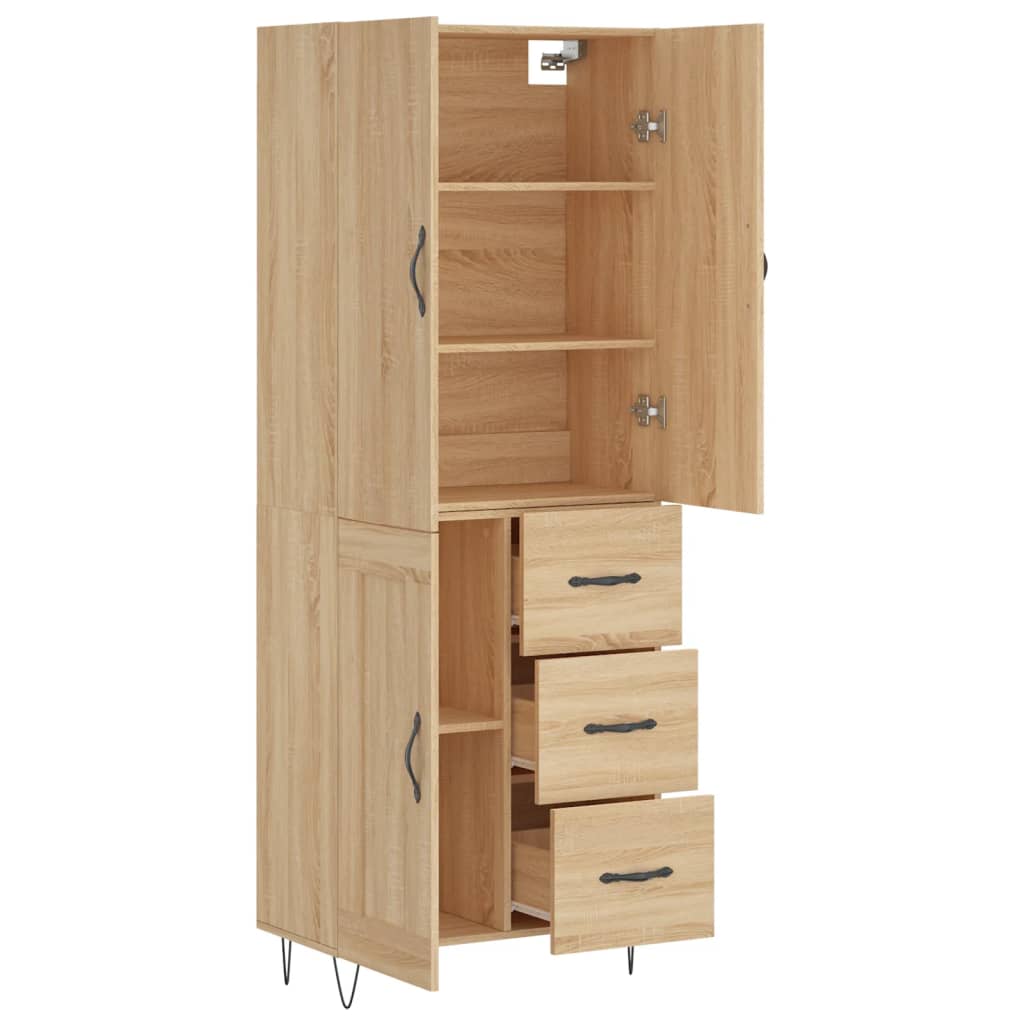 Visoka komoda hrasta sonome 69,5x34x180cm od konstruiranog drva