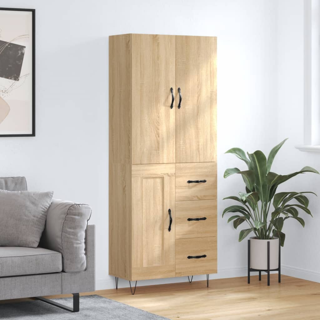 Visoka komoda hrasta sonome 69,5x34x180cm od konstruiranog drva