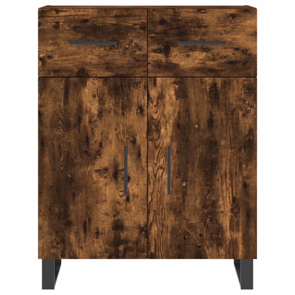 Visoka komoda dimljeni hrast 69,5x34x180 cm konstruiranog drva