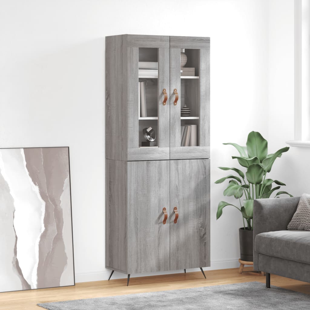 Visoka komoda siva sonome 69,5x34x180 cm od konstruiranog drva