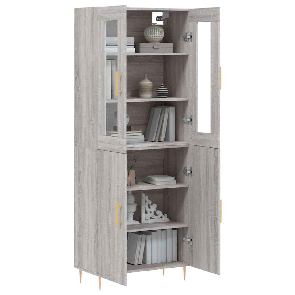 Visoka komoda siva sonome 69,5x34x180 cm od konstruiranog drva