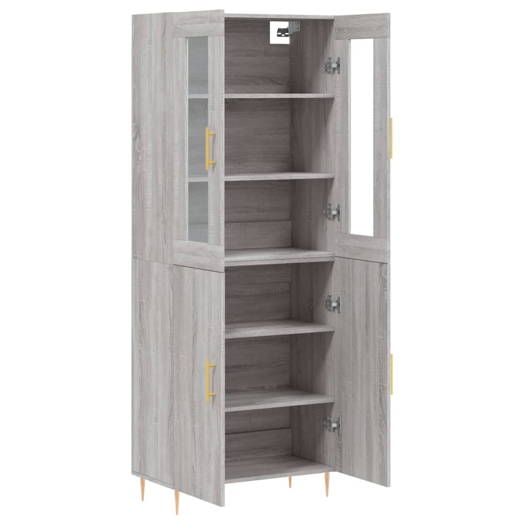 Visoka komoda siva sonome 69,5x34x180 cm od konstruiranog drva