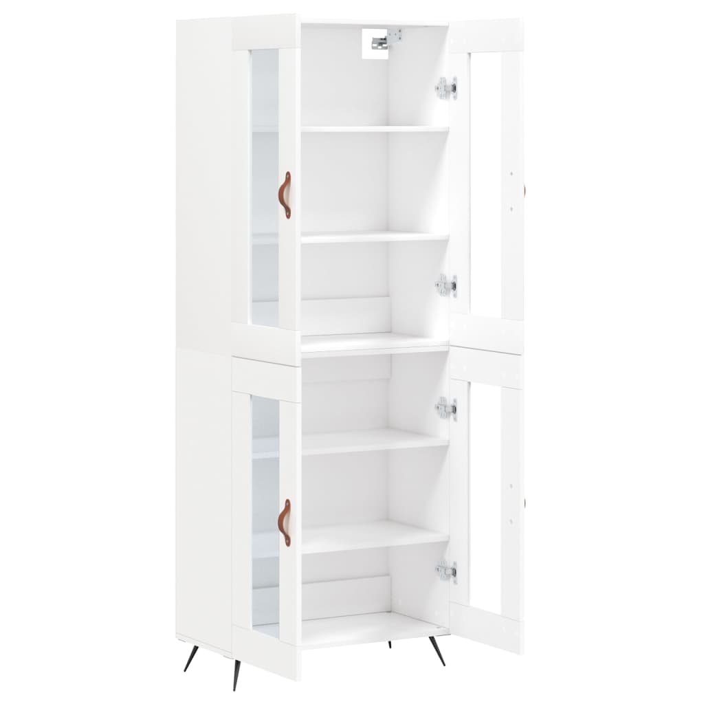 Visoka komoda bijela 69,5x34x180 cm konstruirano drvo