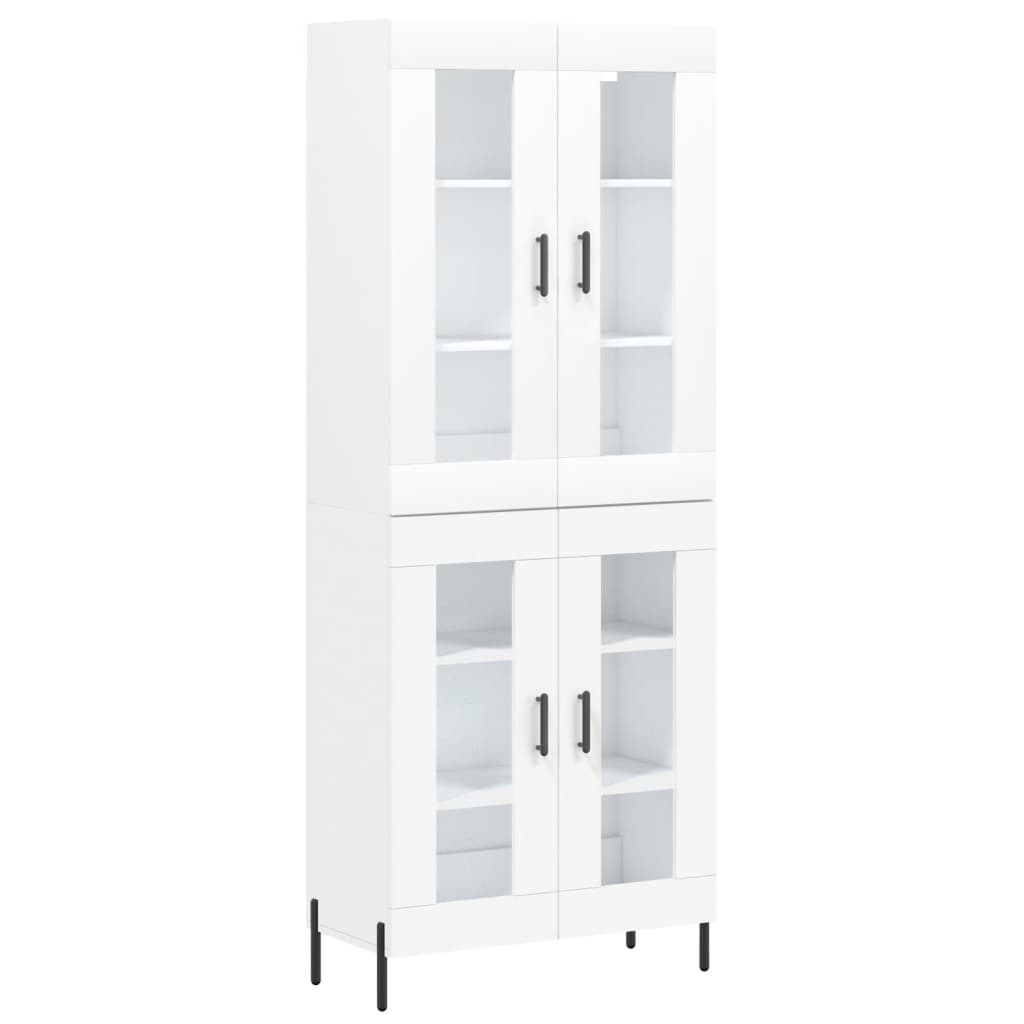 Visoka komoda bijela 69,5x34x180 cm konstruirano drvo