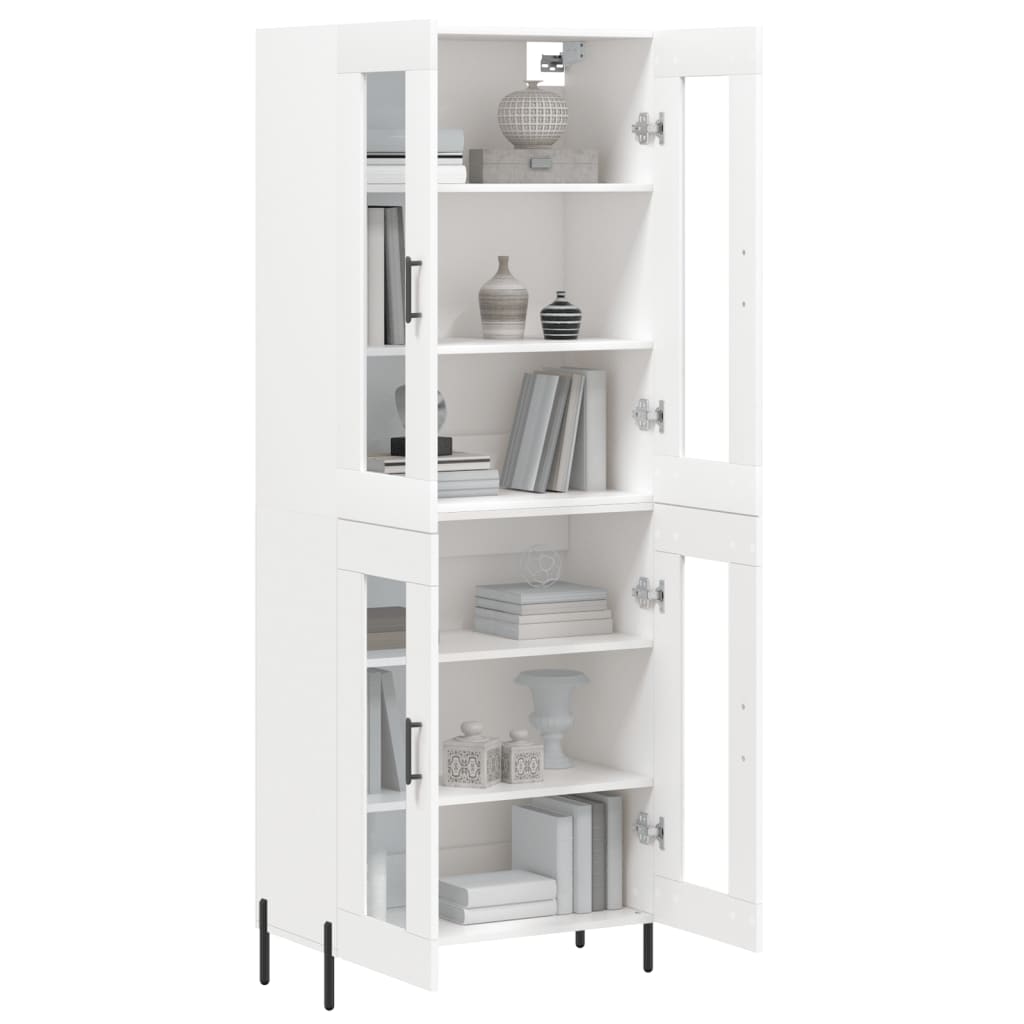 Visoka komoda bijela 69,5x34x180 cm konstruirano drvo
