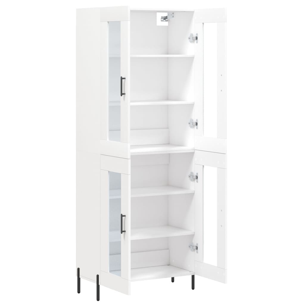 Visoka komoda bijela 69,5x34x180 cm konstruirano drvo