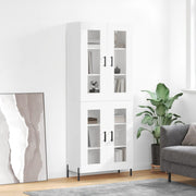 Visoka komoda bijela 69,5x34x180 cm konstruirano drvo