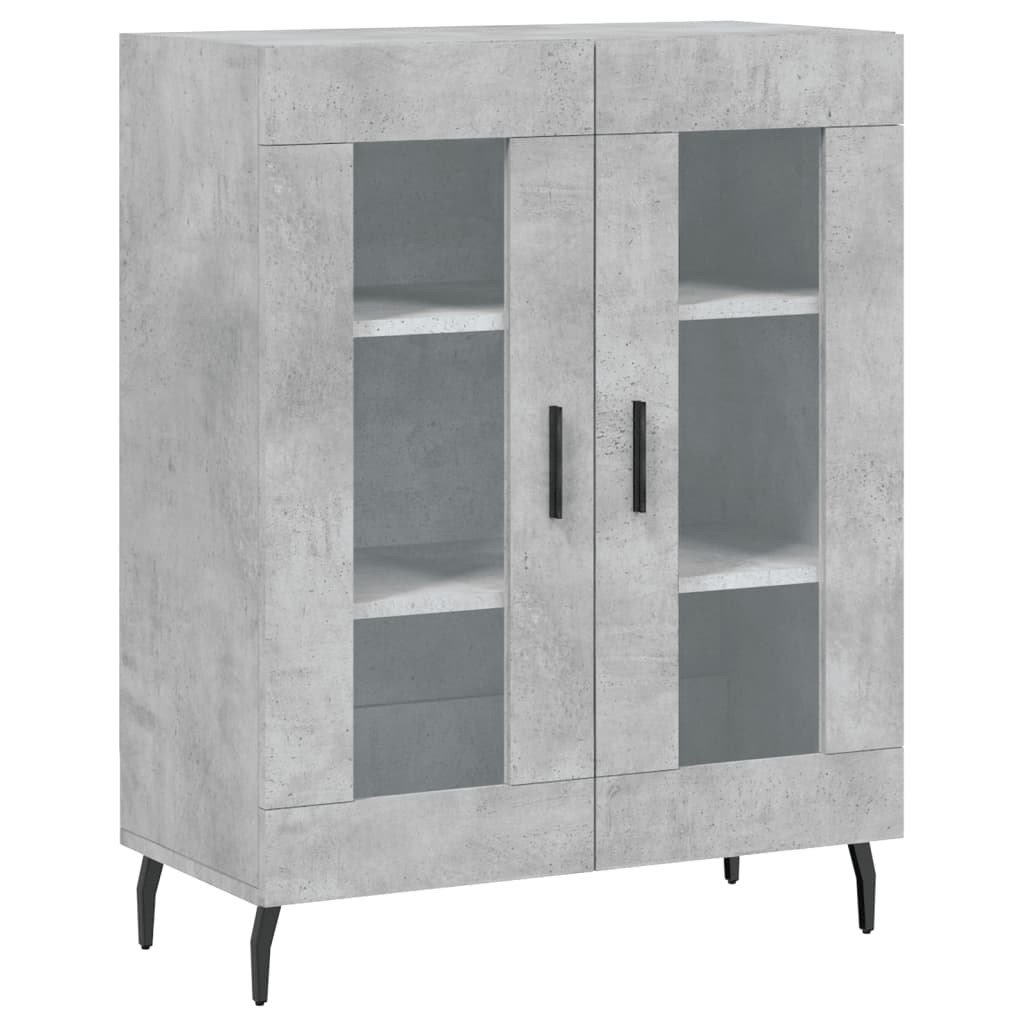 Visoka komoda siva betona 69,5x34x180 cm od konstruiranog drva