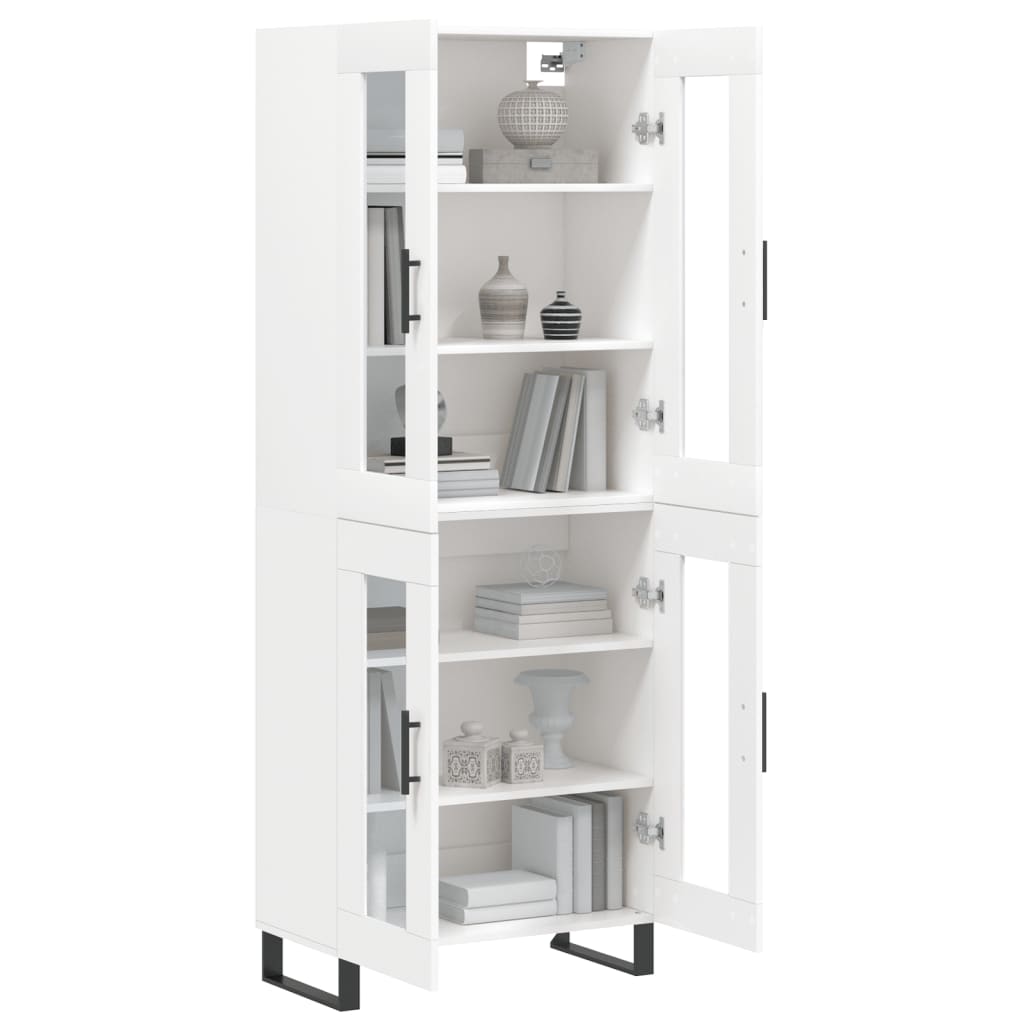 Visoka komoda bijela 69,5x34x180 cm konstruirano drvo