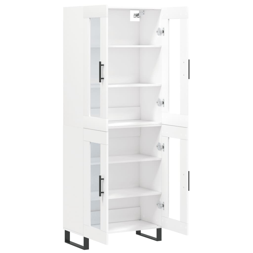 Visoka komoda bijela 69,5x34x180 cm konstruirano drvo