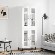 Visoka komoda bijela 69,5x34x180 cm konstruirano drvo