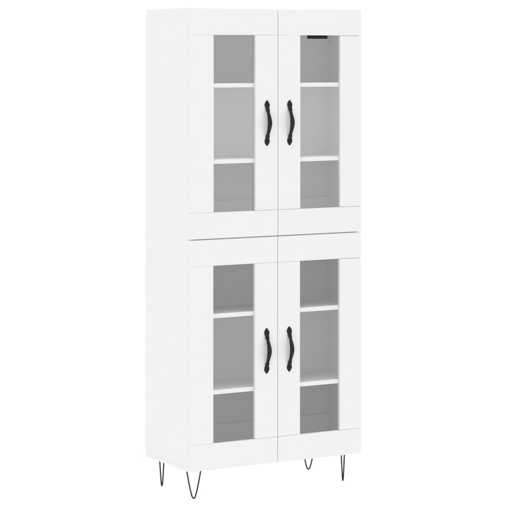 Visoka komoda bijela 69,5x34x180 cm konstruirano drvo