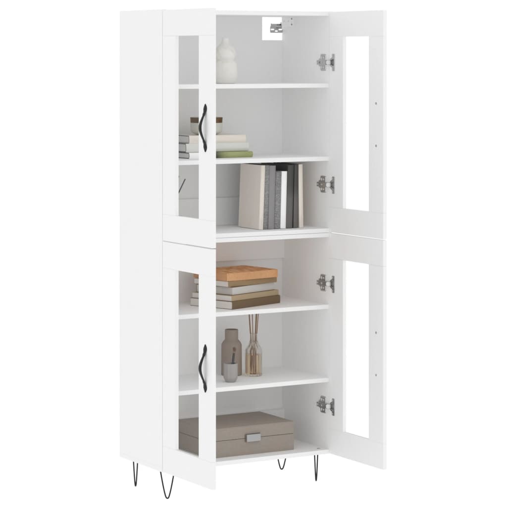 Visoka komoda bijela 69,5x34x180 cm konstruirano drvo