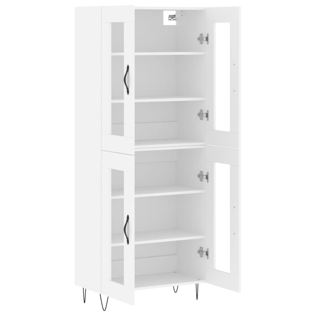 Visoka komoda bijela 69,5x34x180 cm konstruirano drvo