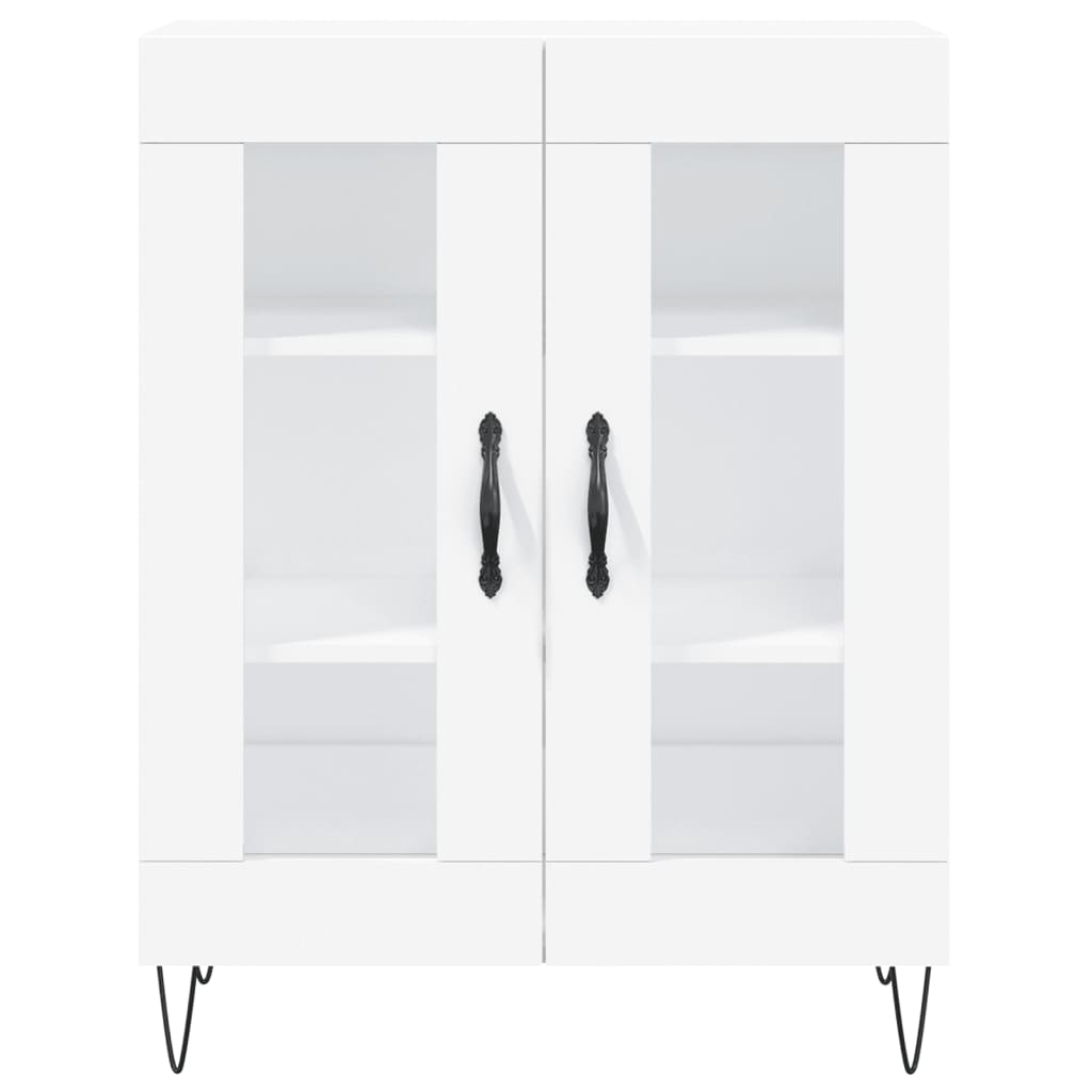 Visoka komoda bijela 69,5x34x180 cm konstruirano drvo