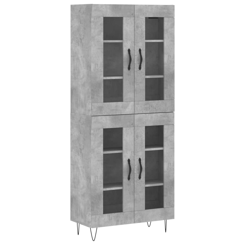 Visoka komoda siva betona 69,5x34x180 cm od konstruiranog drva
