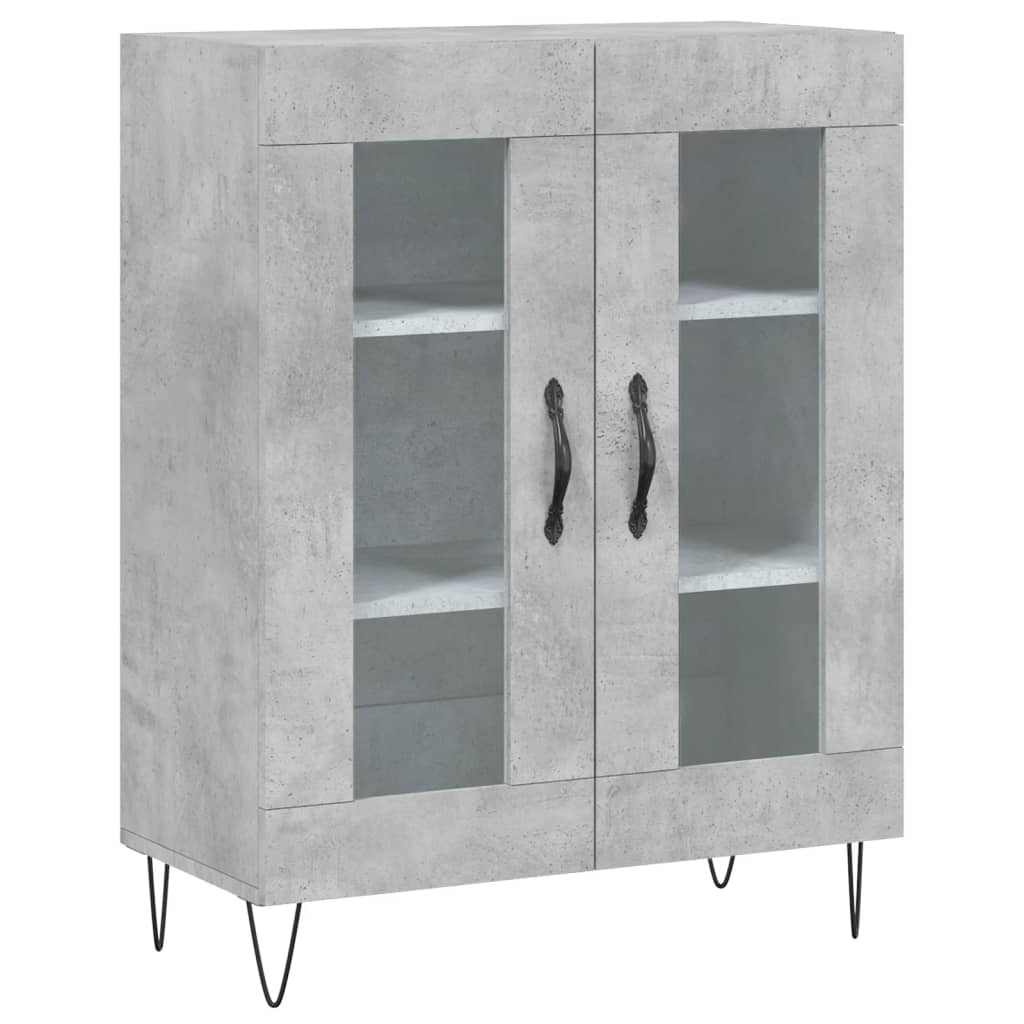 Visoka komoda siva betona 69,5x34x180 cm od konstruiranog drva