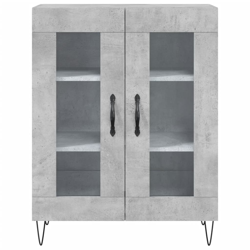 Visoka komoda siva betona 69,5x34x180 cm od konstruiranog drva