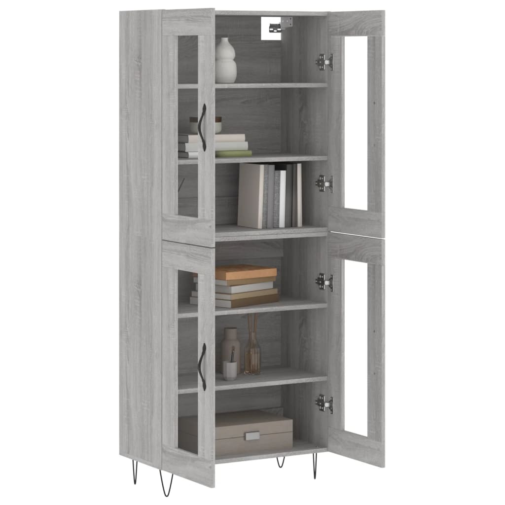 Visoka komoda siva sonome 69,5x34x180 cm od konstruiranog drva