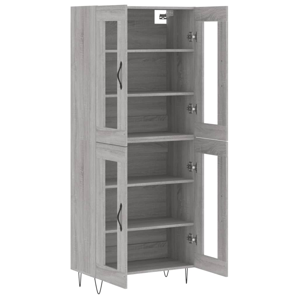 Visoka komoda siva sonome 69,5x34x180 cm od konstruiranog drva