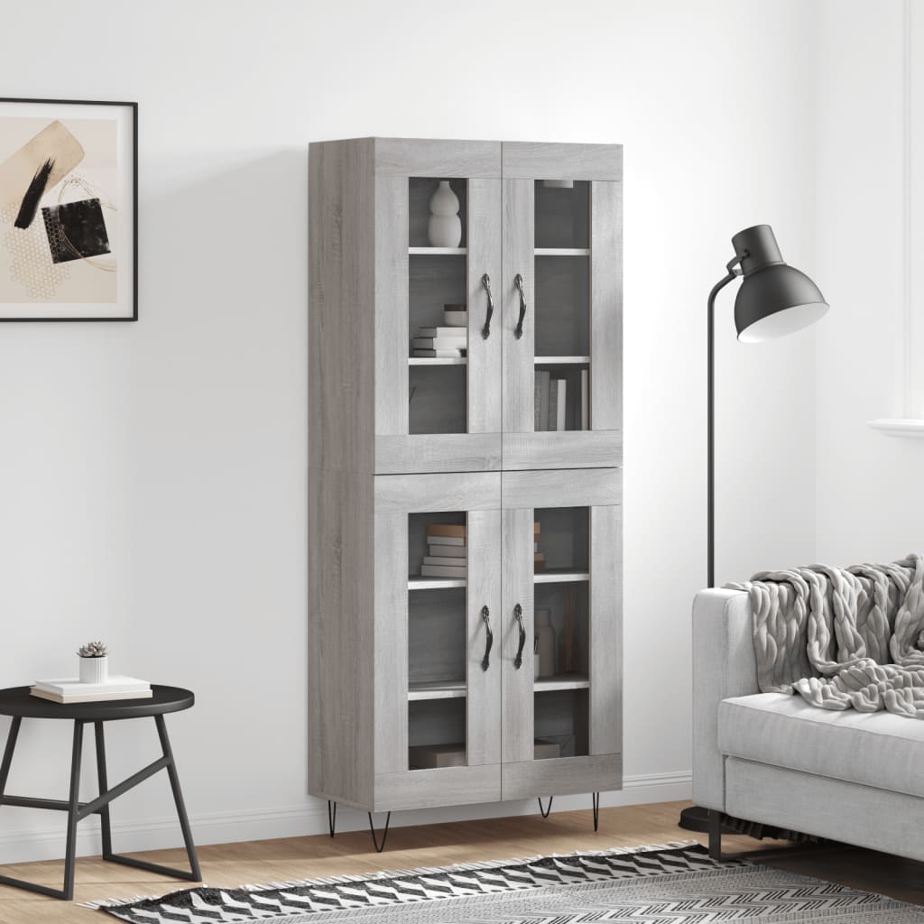 Visoka komoda siva sonome 69,5x34x180 cm od konstruiranog drva