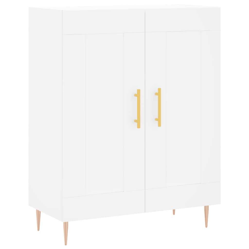Visoka komoda bijela 69,5x34x180 cm konstruirano drvo
