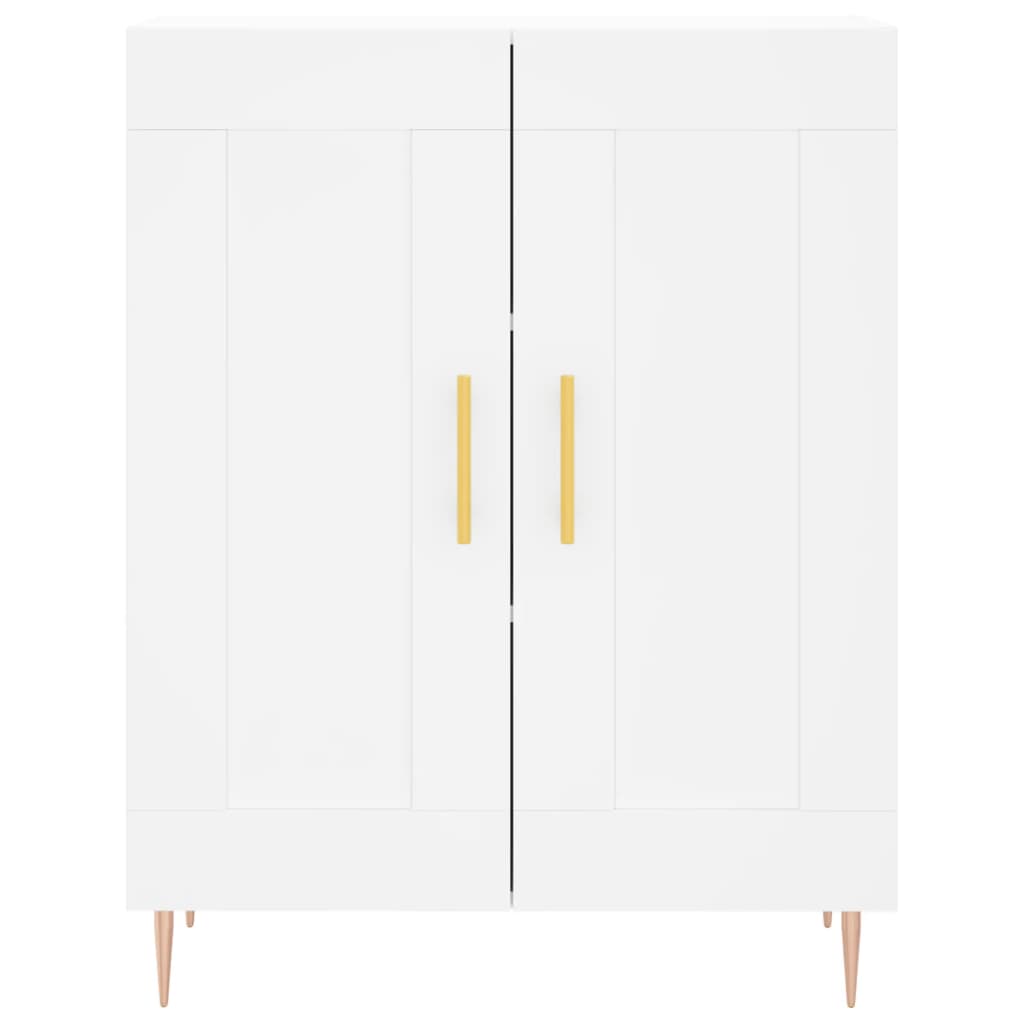 Visoka komoda bijela 69,5x34x180 cm konstruirano drvo