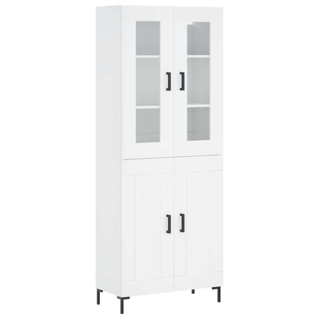 Visoka komoda bijela 69,5x34x180 cm konstruirano drvo