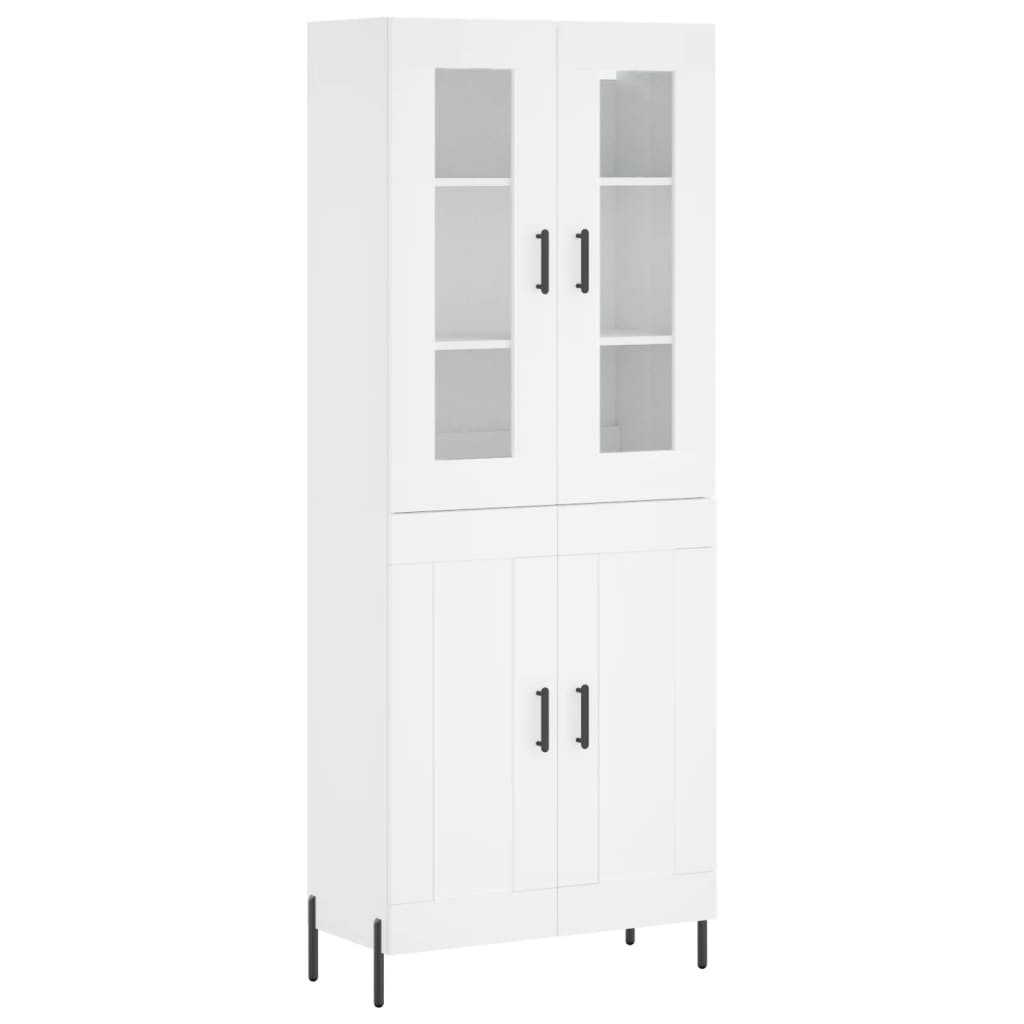 Visoka komoda bijela 69,5x34x180 cm konstruirano drvo