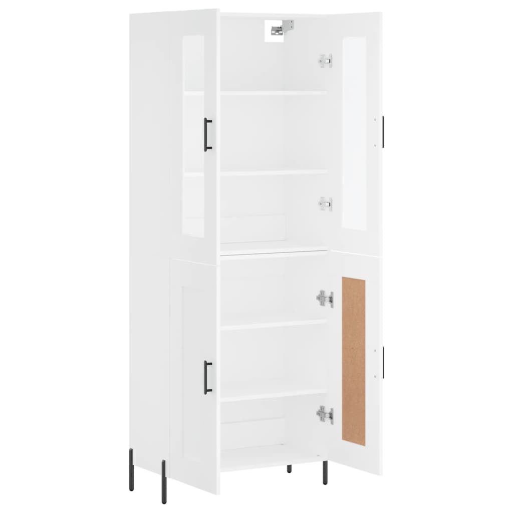 Visoka komoda bijela 69,5x34x180 cm konstruirano drvo