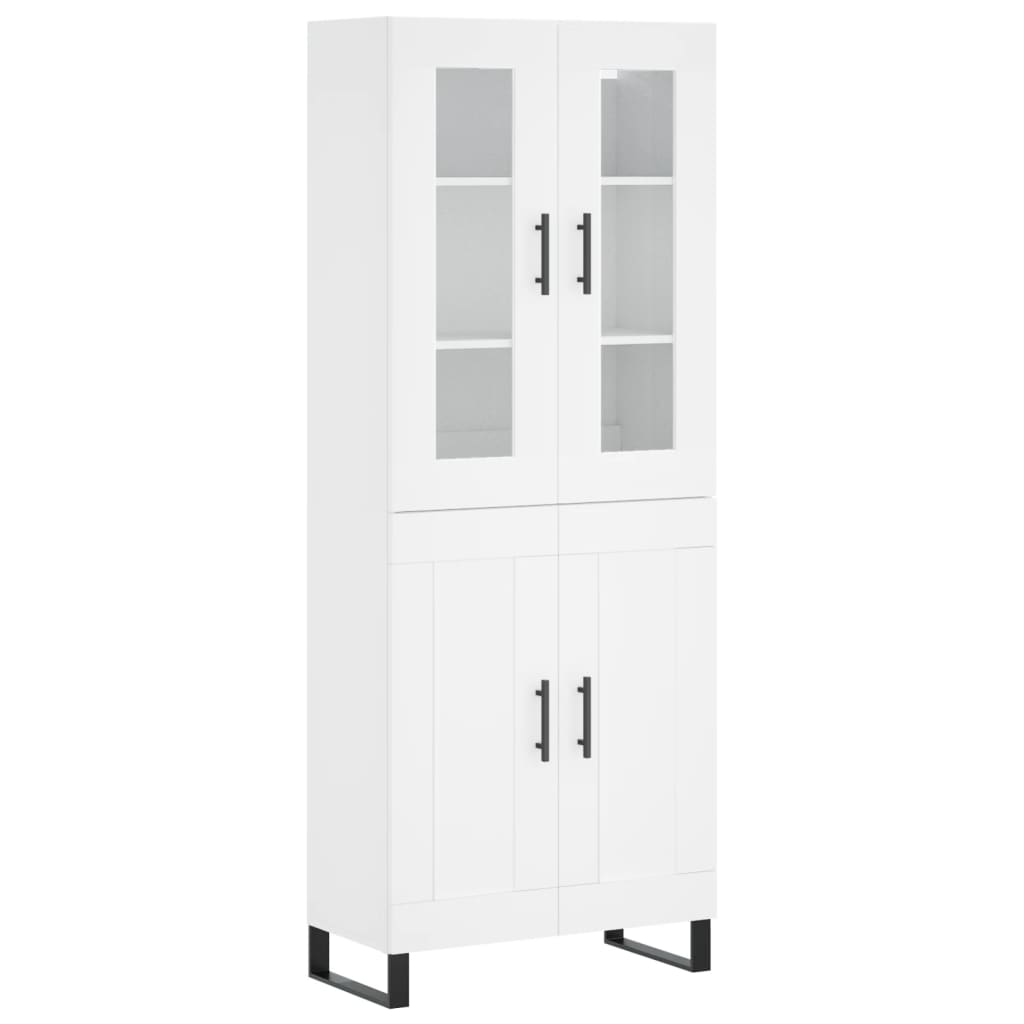 Visoka komoda bijela 69,5x34x180 cm konstruirano drvo