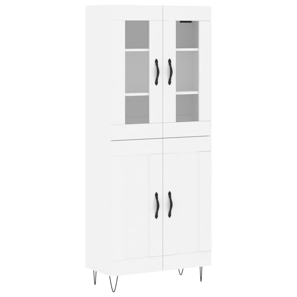 Visoka komoda bijela 69,5x34x180 cm konstruirano drvo